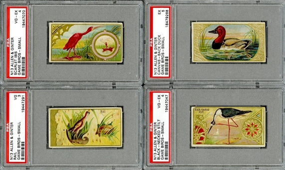 1889 N13 Allen & Ginter "Game Birds" Near Set (44/50) 